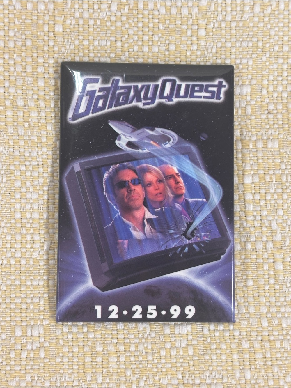 Promotional pin- Black and Purple